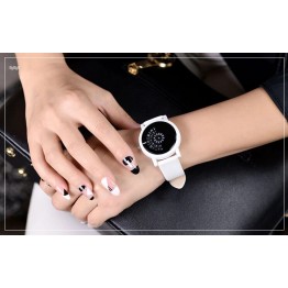Women’s leather strap digital camera theme dial water resistant watch